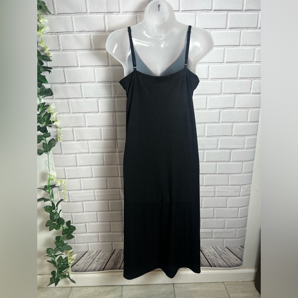SPOILED ANGEL Black ribbed cami sleep strecth Dress with Pink Lace Trim/size M - Picture 9 of 13